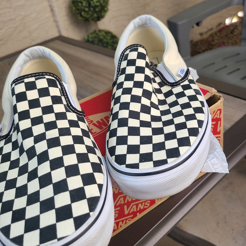 Classic Slip-On Checkerboard Shoe, Original Icon, Easy-On